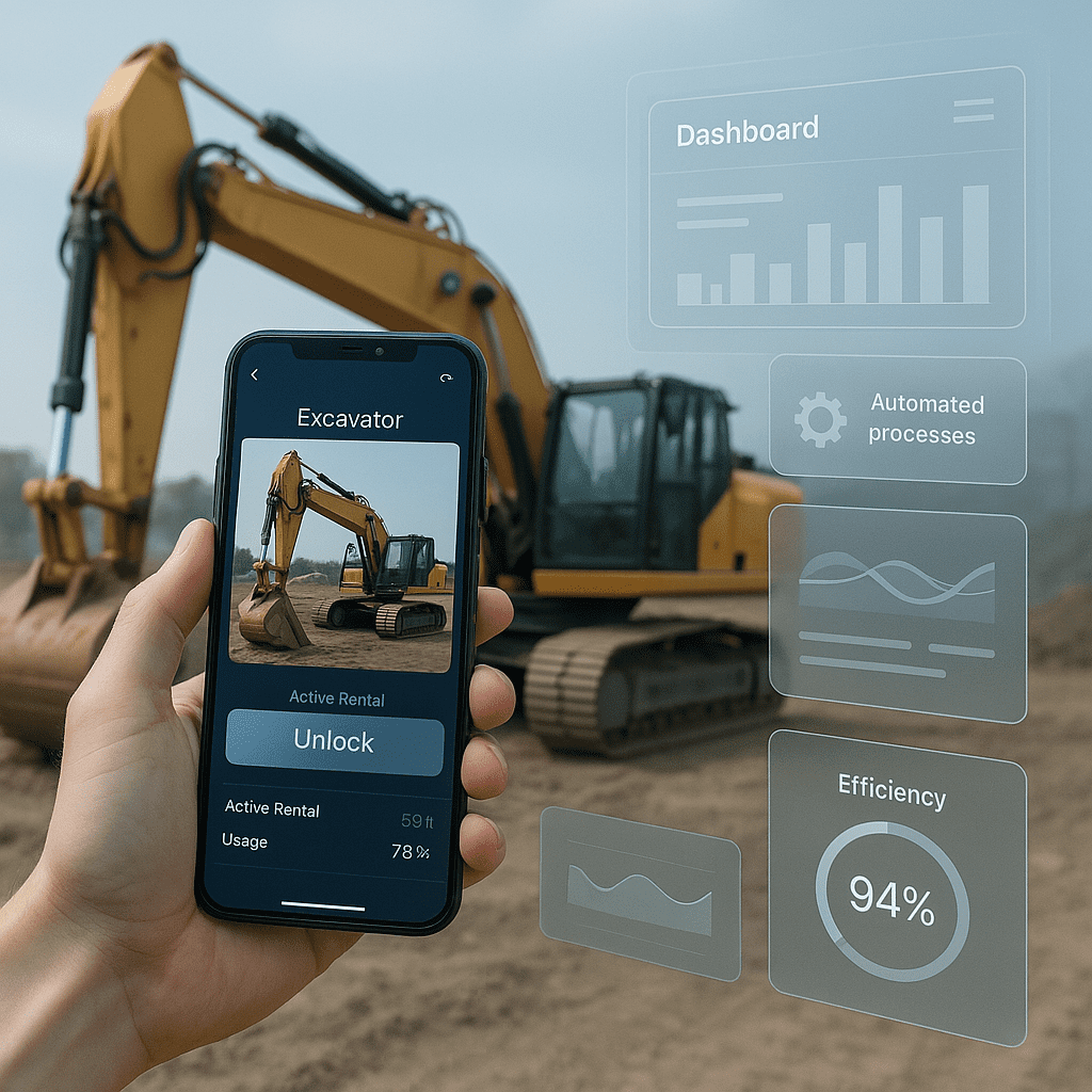Digitale Bagger-Vermietung