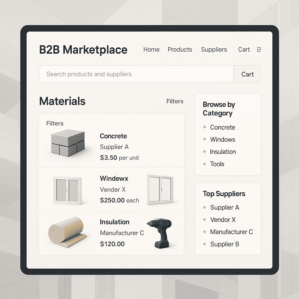 Shop in Shop Marktplatz für Baustoffe